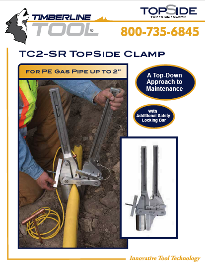 squeeze off, pe pipe squeeze, pipe squeeze, timberline tools, tc2sr, tc2-sr, topside clamp, keyhole clamp
